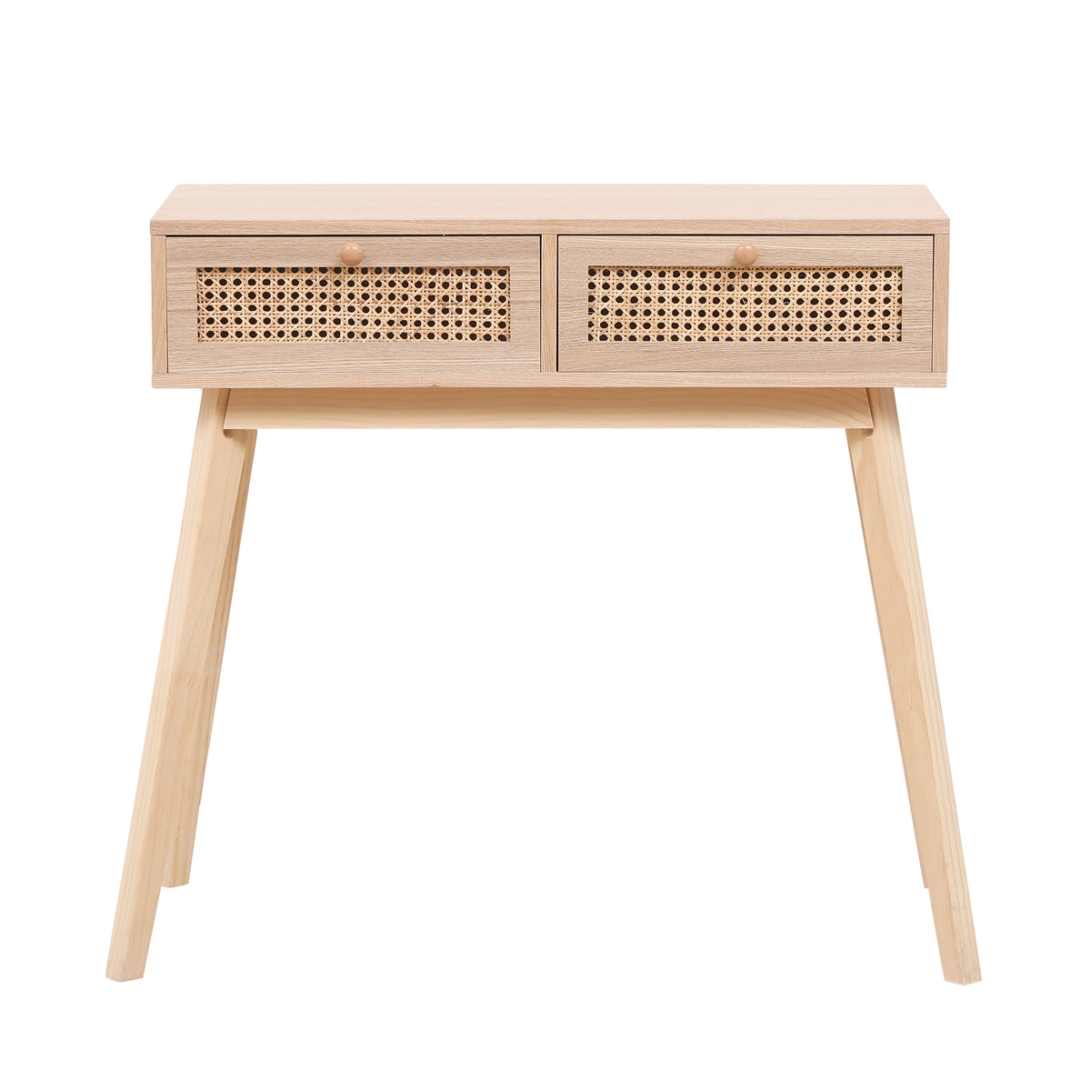 Rattan Side Table with Drawers