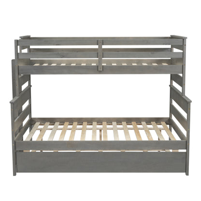 Twin Over Full Bunk Bed Gray