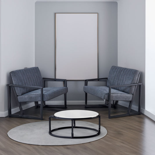 Grey Steel Armchair – Modern Dining