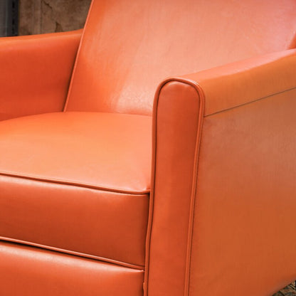 Push-Back Recliner Chair Orange Fabric