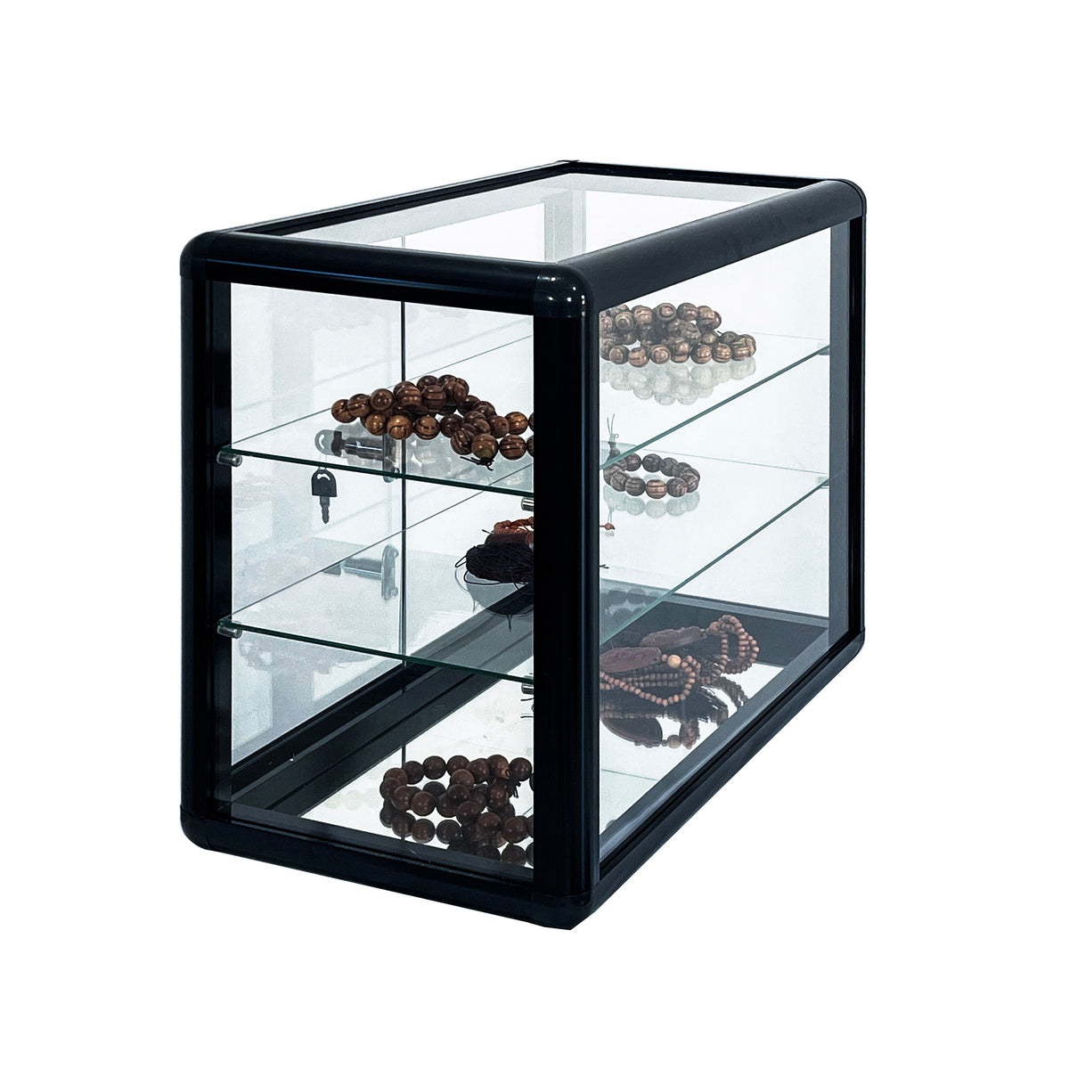 Tempered Glass Display Cabinet with Sliding Doors
