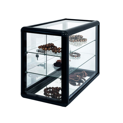 Tempered Glass Display Cabinet with Sliding Doors