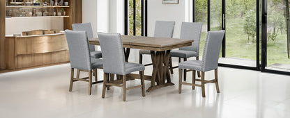 Dining Set with Cushioned Chairs Brown