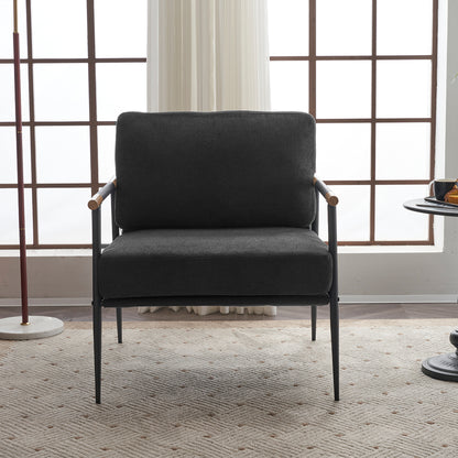 Leisure Lounge Armchair – Black Chenille