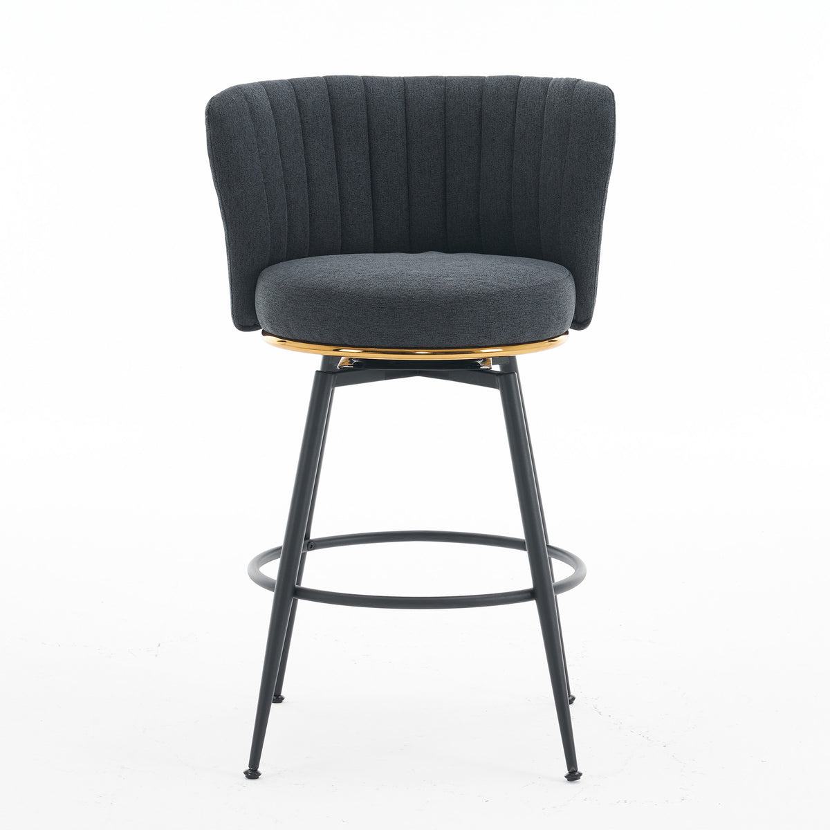 Adjustable Gray Bar Stool Set (2 pcs) – Modern Metal Base