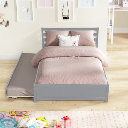 Full Platform Bed Gray