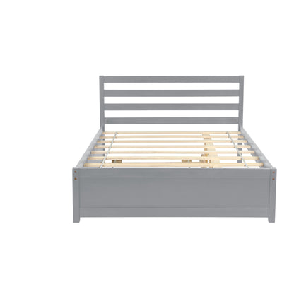 Full Platform Bed Gray