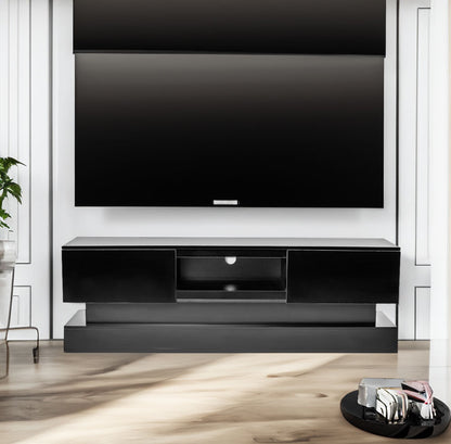 Black LED TV Stand High Gloss