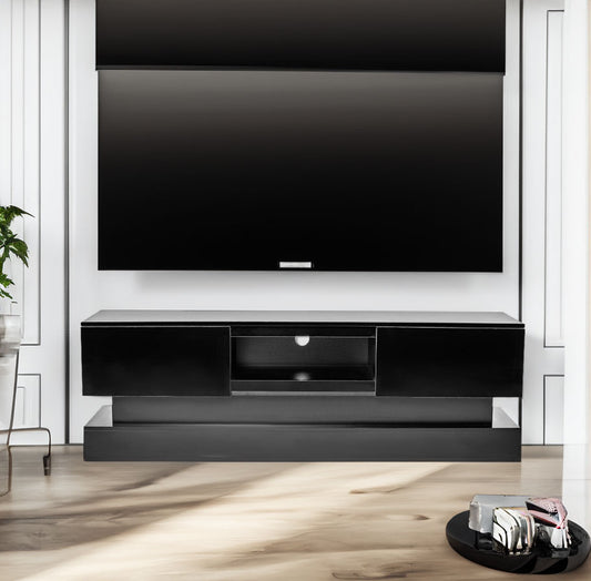 Black LED TV Stand High Gloss