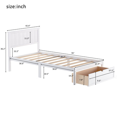 Twin Platform Bed White