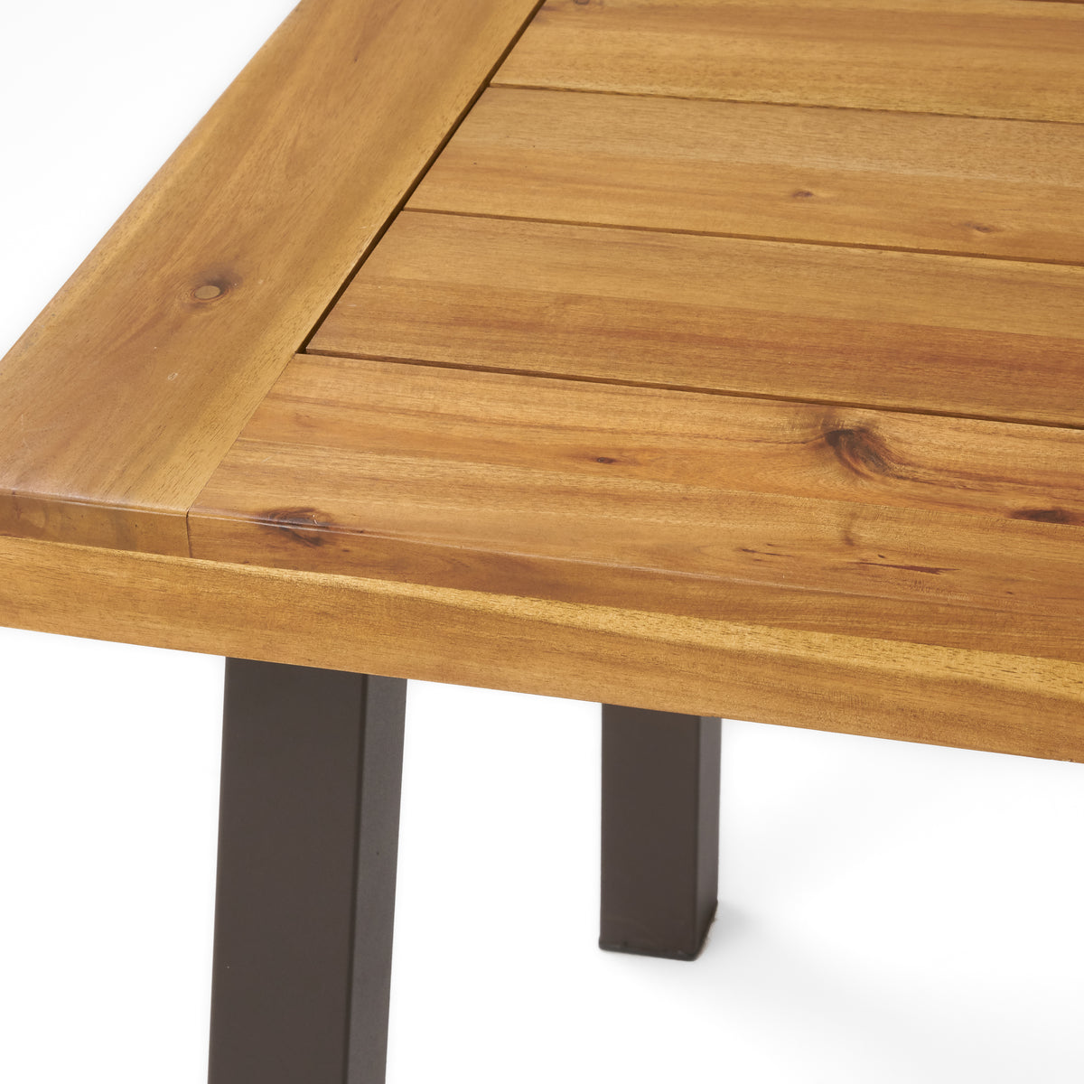 Della Acacia Dining Table – Rustic Brown & Grey