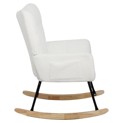 White Teddy Rocking Chair – High Back