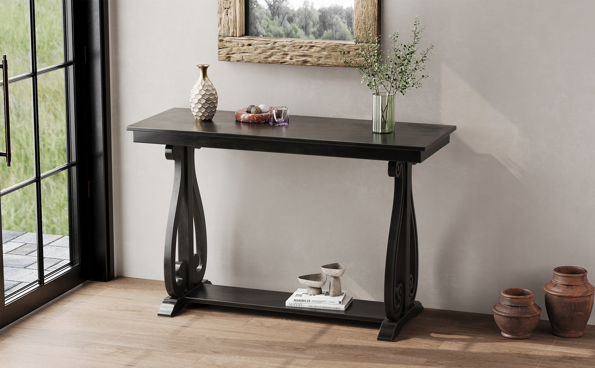 Rustic Console Table Black