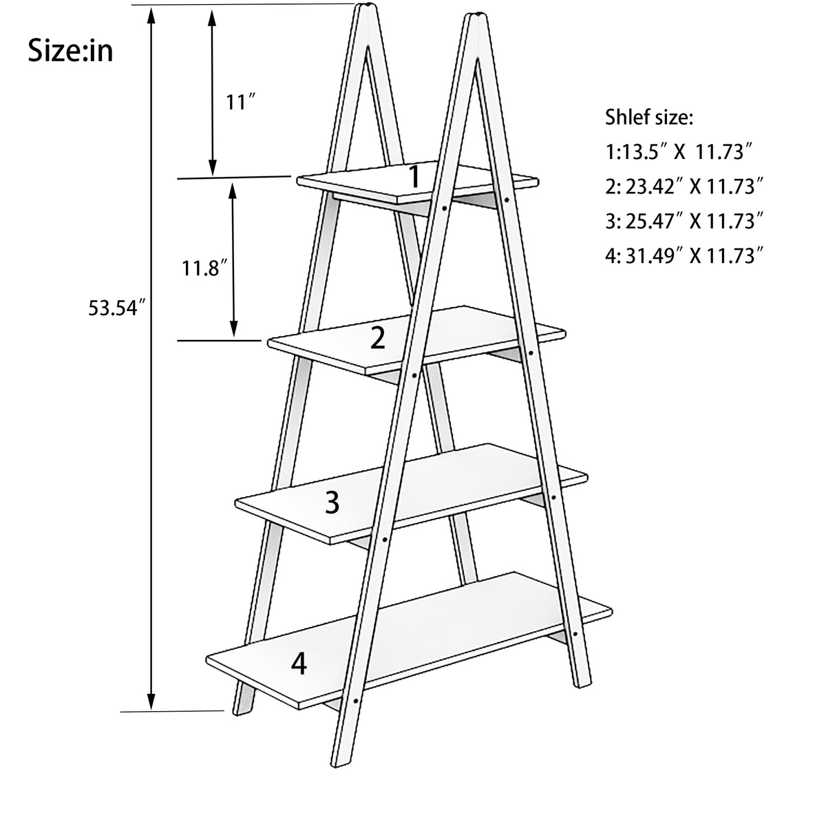 Oxford Bamboo Ladder Bookshelf