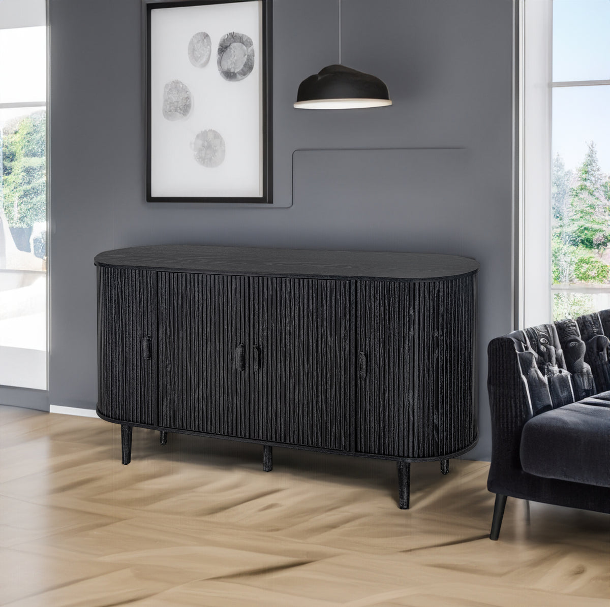4-Door Accent Cabinet with TV Stand Storage