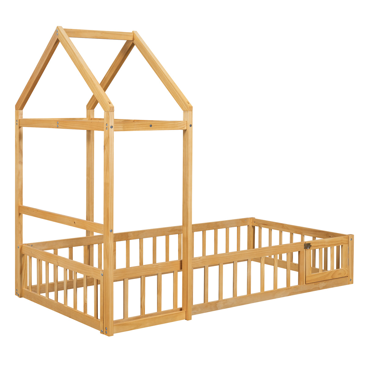 Twin Children’s Bed with Rack Natural