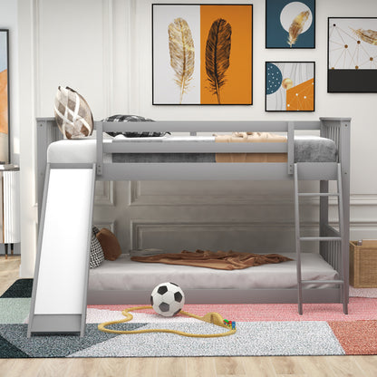 Twin Over Twin Bunk Bed Gray