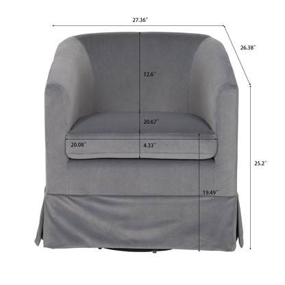 Wide Swivel Lounge Chair – Gray