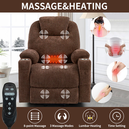 Chenille Power Recliner Chair 350LB Capacity