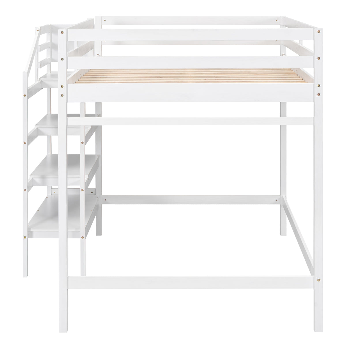 Full Loft Bed with Storage – White Finish