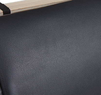 Upholstered Queen Bed with LED Light Black