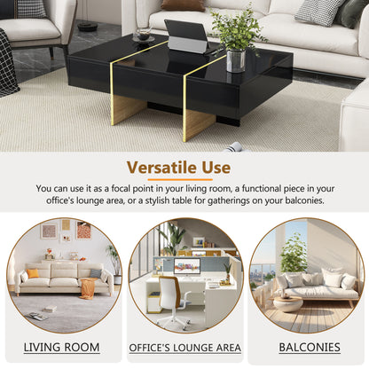 Modern Rectangular Sofa Table Black