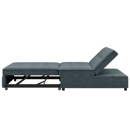 Modern Storage Ottoman with USB Port Dark Blue