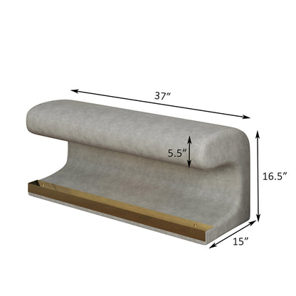 Leather Upholstered LED Entryway Bench – Gray