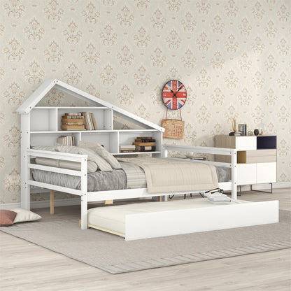 Full Platform Bed White