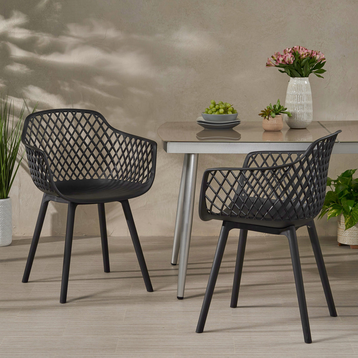 Poppy Fabric Accent Chair Gray