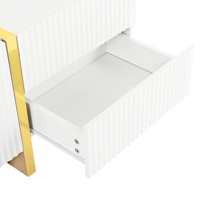 Luxury Fluted TV Stand White