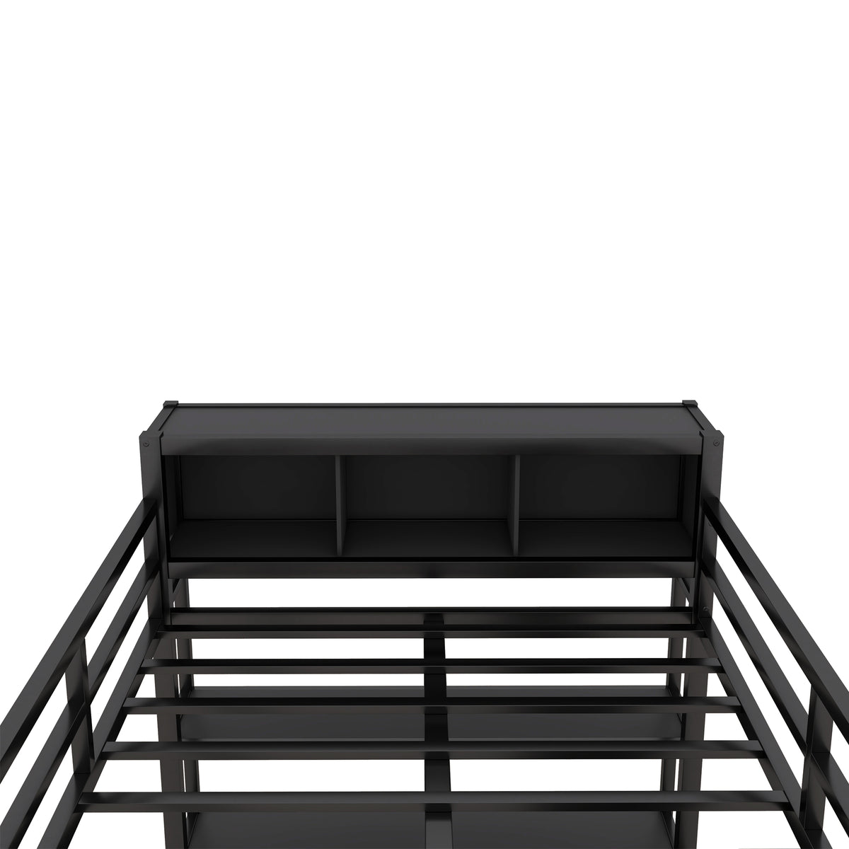 Metal L-Shaped Loft Bed – Black