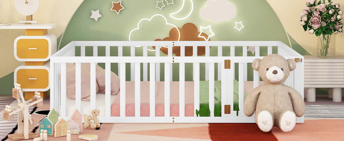 Queen Floor Bed White