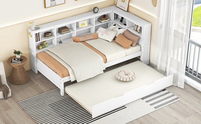 Twin Daybed with Storage Shelf White