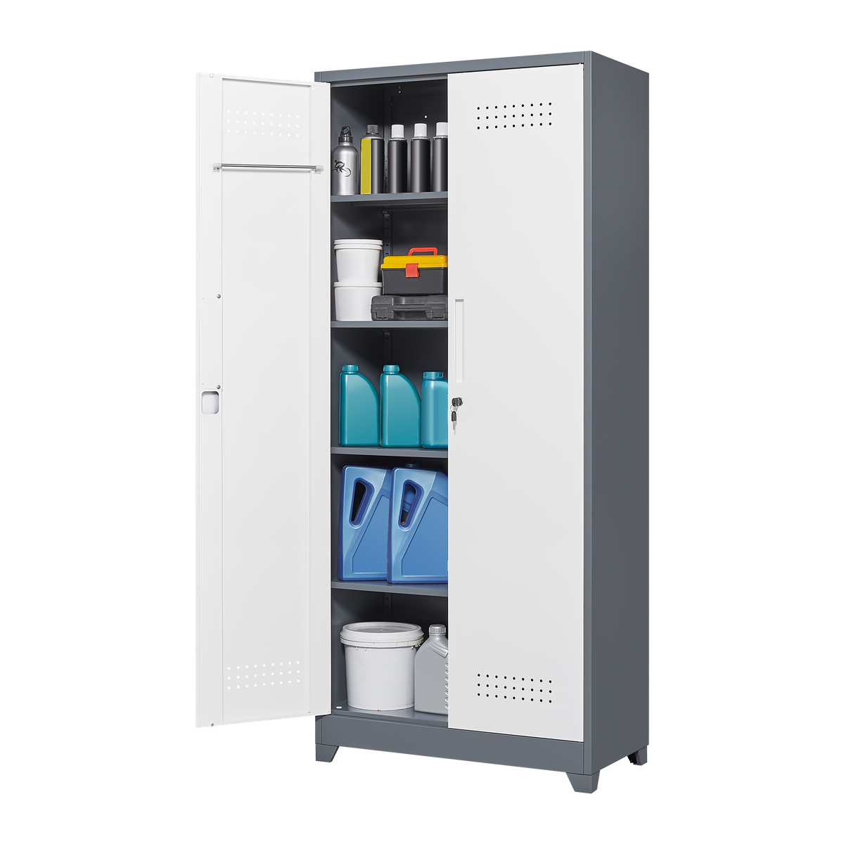 Industrial Metal Storage Cabinet with Lockable Doors