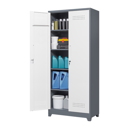 Industrial Metal Storage Cabinet with Lockable Doors