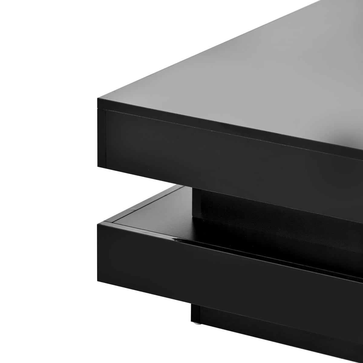 High Gloss Coffee Table with LED Lights Black