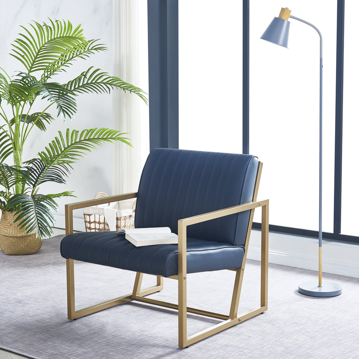 Modern PU Leather Dining Chair Black