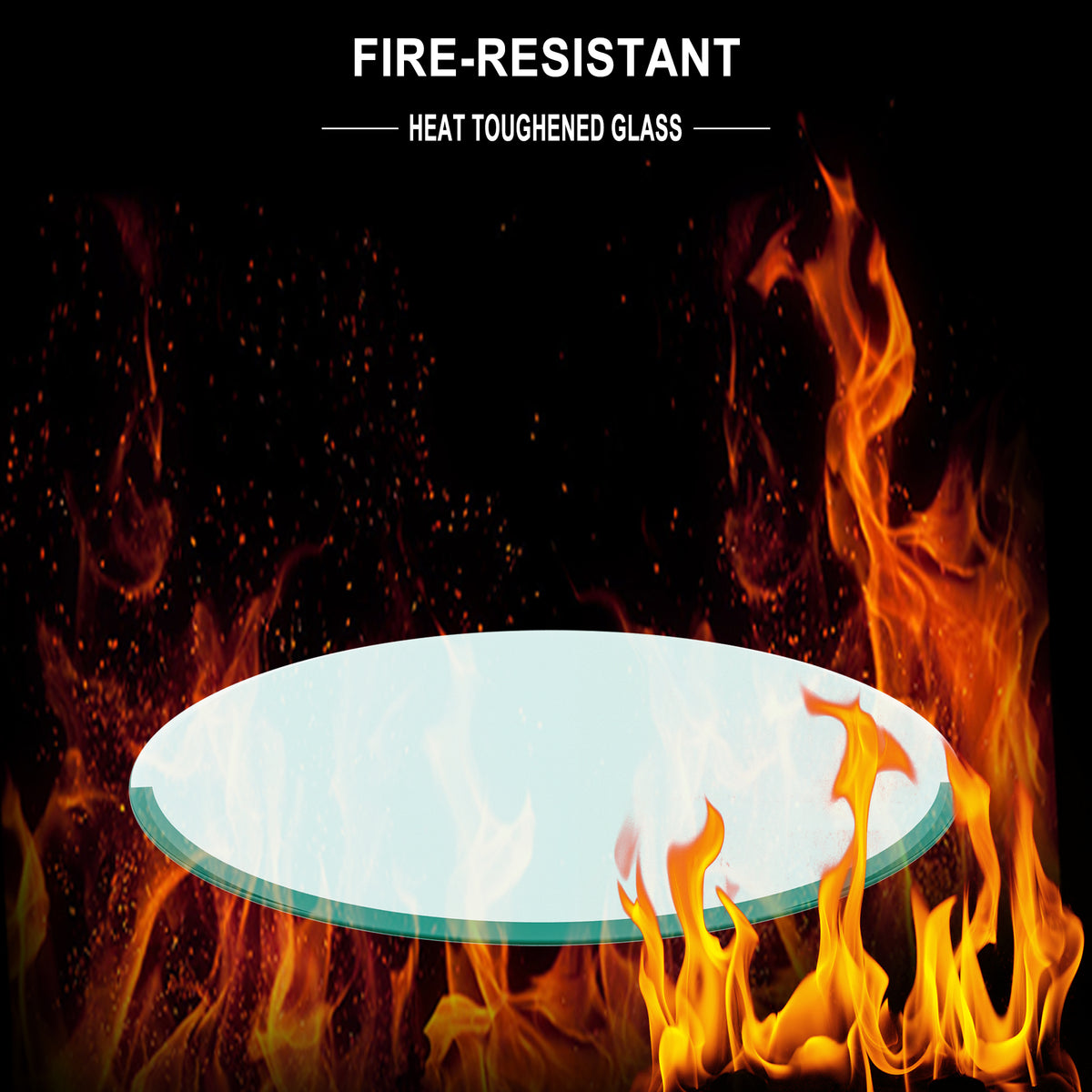 20" Round Tempered Glass Table Top – Clear 1/4" Thick with Polished Edge