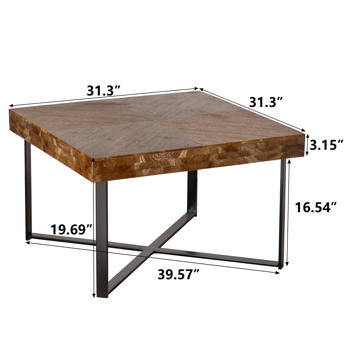 Retro Square Coffee Table Gold