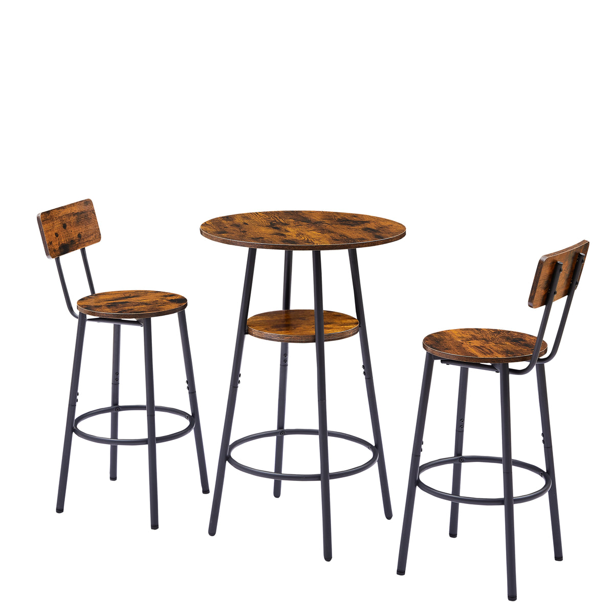 Rustic Brown Bar Stool Set (2pcs)