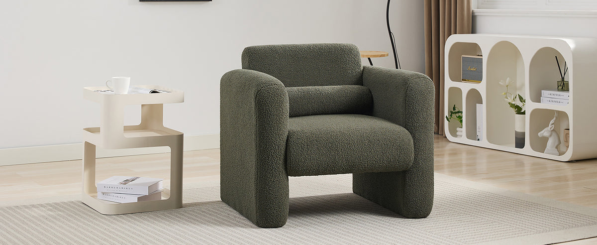 Sheepskin Armchair in Seaweed Green