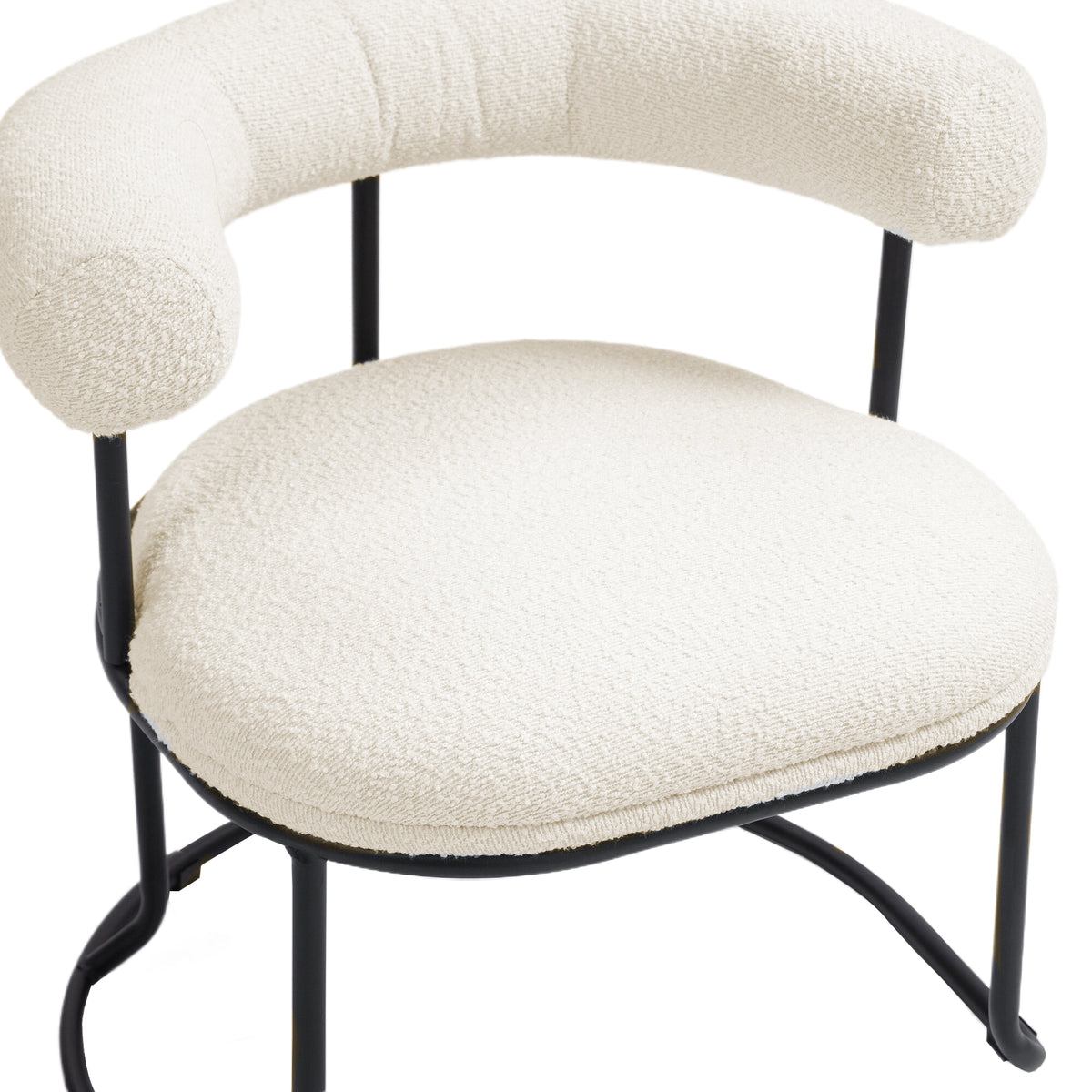 Boucle Dining Chairs Set of 2 Beige
