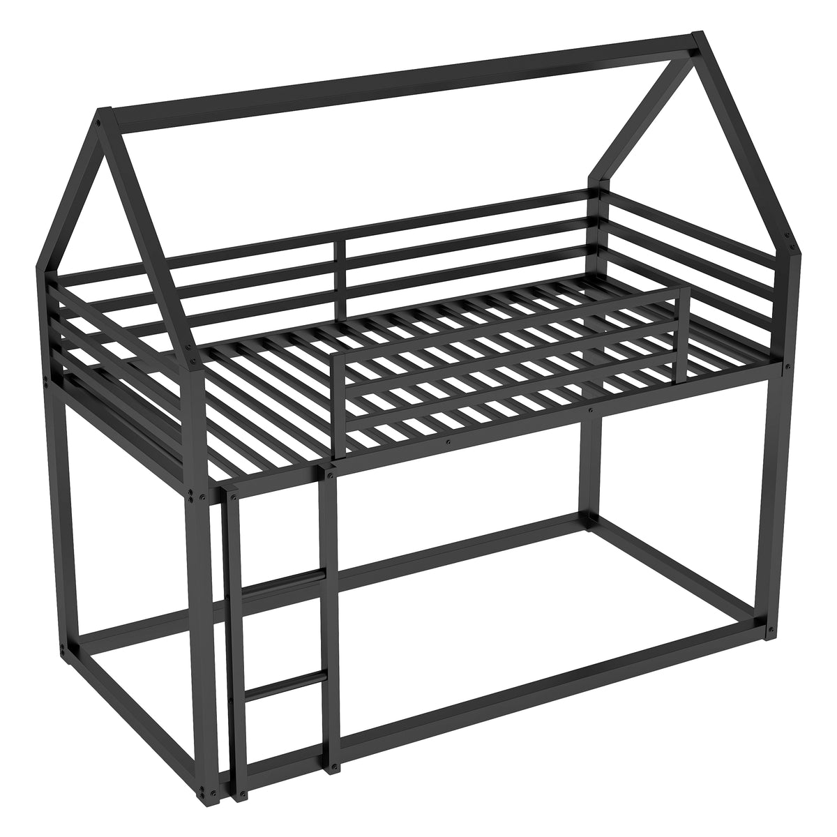 Twin House Bunk Bed Black
