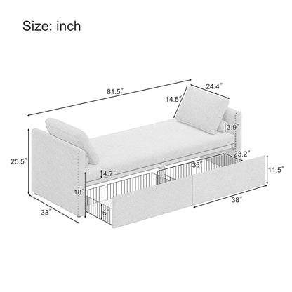 Linen Reclining Chaise Lounge – Beige