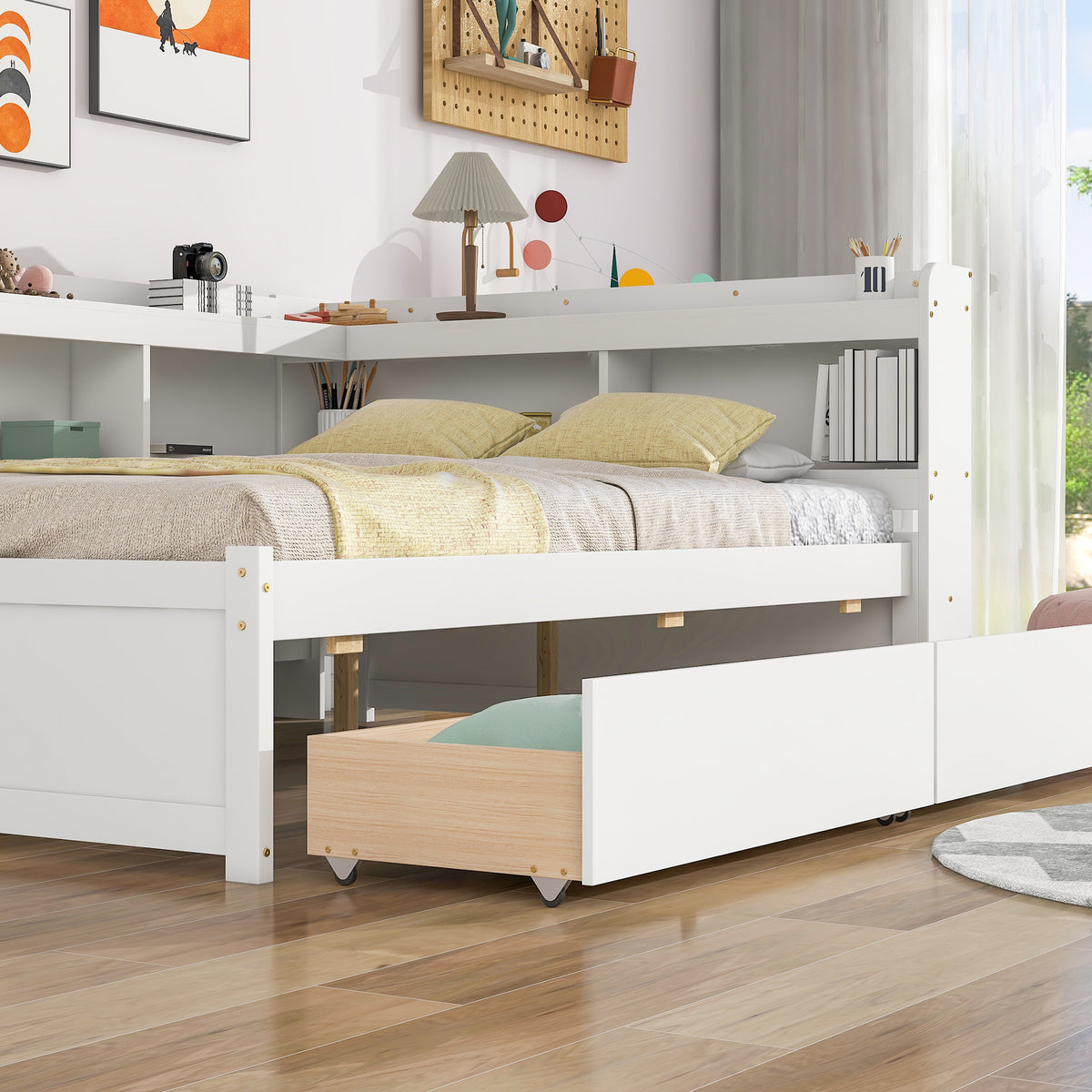Full Storage Bed White