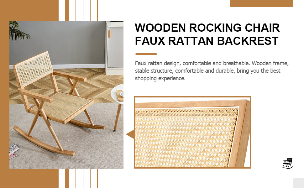 Outdoor Rattan Rocking Chair – Gray Wicker