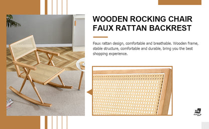Outdoor Rattan Rocking Chair – Gray Wicker