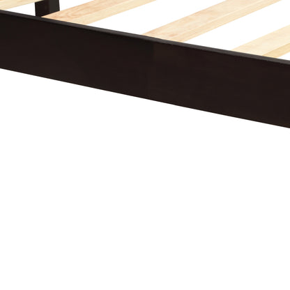 Full Platform Bed with Headboard Espresso