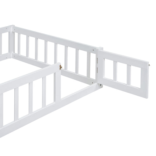 Wooden Twin Bed with Clothes Drying Rack Pink
